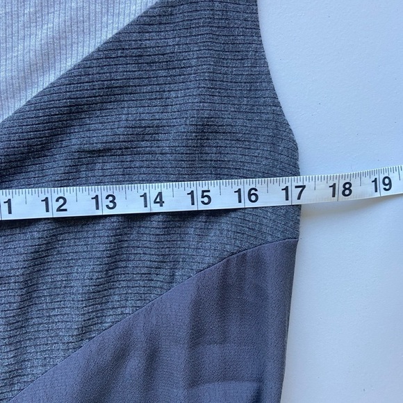 Soft Surroundings Flatter Me Asymmetric Colorblock Flowy Maxi Dress L Grey - Picture 7 of 8